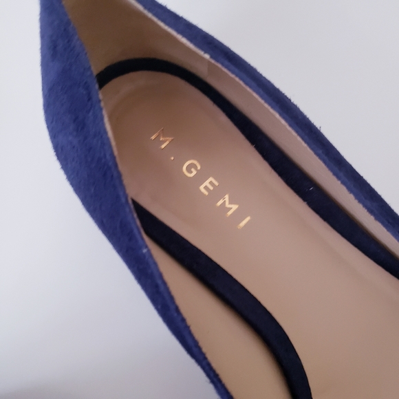 M. Gemi Blue Leather Suede Flats - Picture 12 of 16
